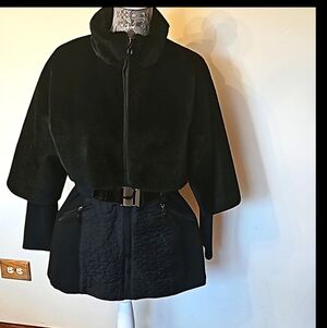 SAOPAULO Faux Furr Elegant Black Women's Jacket. Size M. Exelent Condition.